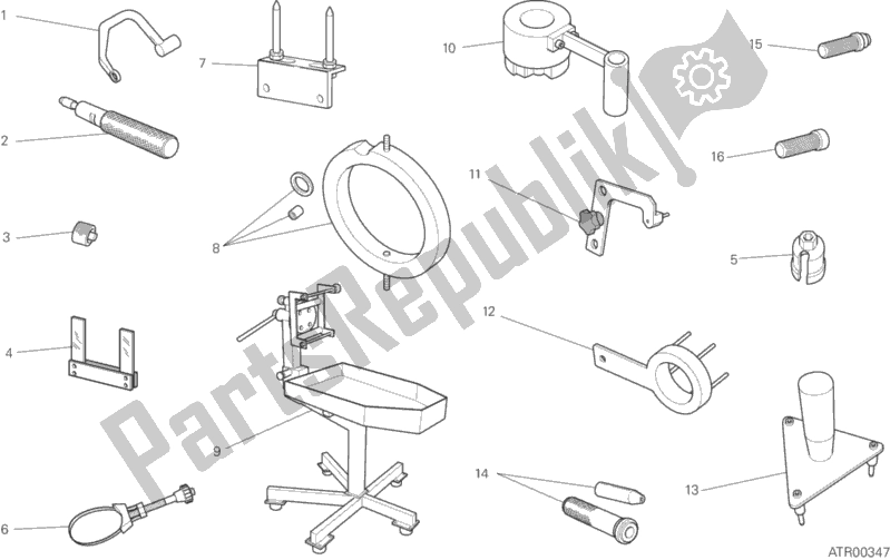 Todas as partes de 001 - Ferramentas De Serviço De Oficina do Ducati Diavel Diesel USA 1200 2017